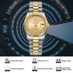 BUREI Luxury Men's Quartz Wrist Watch Japanese Quartz Movement Scratch-Resistant