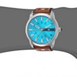 Diesel Men's Armbar Stainless Steel Analog-Quartz Watch with Leather Calfskin Strap