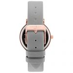 WRISTOLOGY Olivia Womens Rose Gold Marble Wrist Watch Grey Leather Band