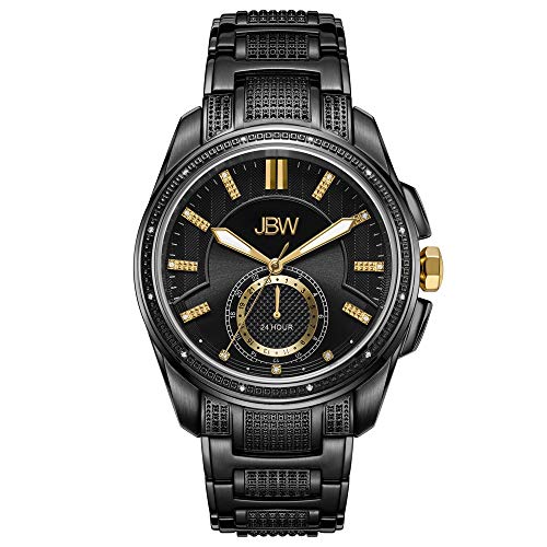 JBW Luxury Men's Prince J6371C 0.23 Karat Diamond Wrist Watch with Stainless Steel Bracelet