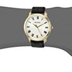 Bulova Men's Stainless Steel Dress Watch With Black Leather Band
