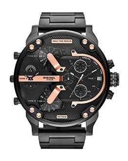 Diesel Men's Mr Daddy 2.0 Quartz Stainless Steel Chronograph Watch, Color: Black (Model: DZ7312)