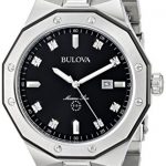 Bulova Men's Silver Diamond Dial Watch 98D103