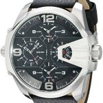 Diesel Men's DZ7376 Uber Chief Stainless Steel Black Leather Watch