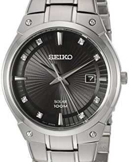 Seiko Men's Japanese-Quartz Watch with Stainless-Steel Strap, Silver, 25.7 (Model: SNE429)