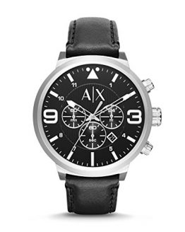 Armani Exchange Men's AX1371 Black Leather Watch