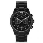 Vincero Luxury Men's Bellwether Wrist Watch - Black dial with Matte Black Stainless Steel Watch Band - 43mm Chronograph Watch - Japanese Quartz Movement