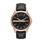 A|X Men's Black Leather Watch AX2129