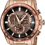 Citizen Men's Eco-Drive Perpetual Chrono Atomic Timekeeping Rose Gold-Tone Watch, AT4106-52X