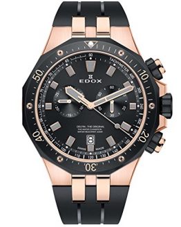 Edox Men's Delfin Quartz Watch with Stainless-Steel Strap, Brown, 24 (Model: 10109 357RNCA NIRG)