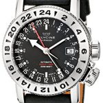 Glycine Unisex Airman Stainless Steel Watch with Black Leather Band