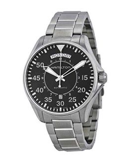 Hamilton Men's 'Khaki Aviation' Swiss Automatic Stainless Steel Dress Watch, Color:Silver-Toned (Model: H64615135)