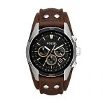 Fossil Men's Coachman Quartz Stainless Steel and Leather Casual Watch Color: Silver, Brown (Model: CH2891)