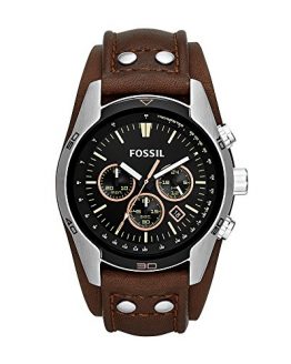 Fossil Men's Coachman Quartz Stainless Steel and Leather Casual Watch Color: Silver, Brown (Model: CH2891)