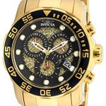 Invicta Men's 19837SYB Pro Diver 18k Gold Ion-Plated Stainless Steel Watch