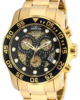 Invicta Men's 19837SYB Pro Diver 18k Gold Ion-Plated Stainless Steel Watch