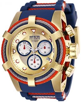 Invicta Men's Bolt Stainless Steel Quartz Watch with Silicone Strap, Blue, 36.8 (Model: 27147)