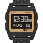 NIXON Base A1109 - All Black/Gold - 102M Water Resistant Men's Digital Fashion Watch (38 mm Watch Face, 22 Stainless Steel Band)