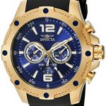 Invicta Men's 19659 I-Force 18k Gold Ion-Plated Watch with Black Polyurethane Band
