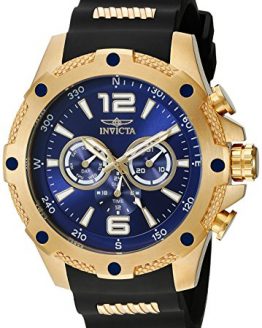 Invicta Men's 19659 I-Force 18k Gold Ion-Plated Watch with Black Polyurethane Band