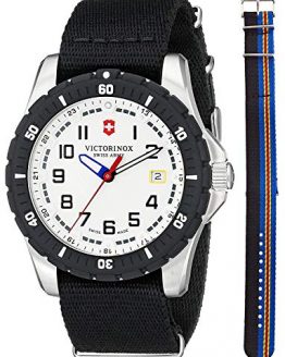 Victorinox Swiss Army Maverick Steel 241676.1 Mens Watch White Dial Nylon NATO Strap