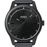 Hugo Men's #Dare Quartz Black IP and Black IP Bracelet Casual Watch, Color: Black (Model: 1530040)