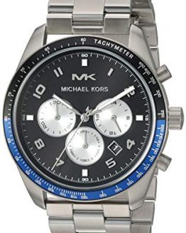 Michael Kors Men's Keaton Quartz Watch with Stainless-Steel Strap, Silver, 22 (Model: MK8682)