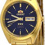 Orient #FAB00002D Men's 3 Star Standard Gold Tone Blue Dial Automatic Watch
