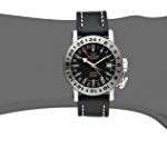 Glycine Unisex Airman Stainless Steel Watch with Black Leather Band