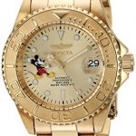 Invicta Men's Disney Limited Edition Automatic-self-Wind Watch with Stainless-Steel Strap, Gold, 20 (Model: 24756)