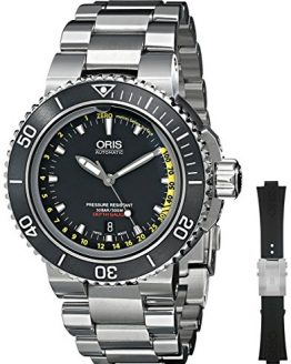 Oris Men's 73376754154SET Analog Display Automatic Self Wind Silver Watch with Extra Black strap
