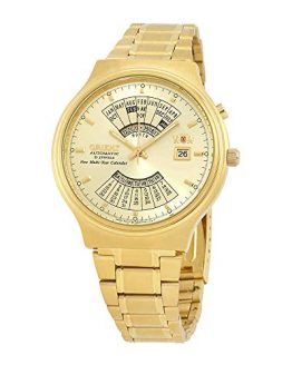Orient Perpetual Calendar World Time Automatic Gold Dial Men's Watch FEU00008CW