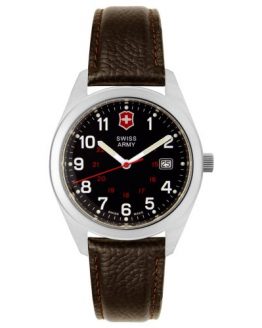 Victorinox Swiss Army Men's Brown Leather Garrison Watch from the Collection.