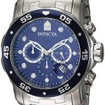 Invicta Men's 0070 Pro Diver Collection Analog Chinese Quartz Chronograh Silver-Tone/Blue Stainless Steel Watch