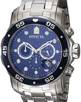Invicta Men's 0070 Pro Diver Collection Analog Chinese Quartz Chronograh Silver-Tone/Blue Stainless Steel Watch