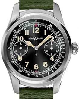 MontBlanc Summit Smartwatch 117740 Steel Case with Khaki Green Rubber Strap