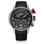 Edox Men's 38001 TIN NIN Chronorally Analog Display Swiss Quartz Black Watch