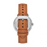 Michael Kors Men's Blake Stainless Steel Quartz Watch with Leather Strap, Silver/Brown/White, 20