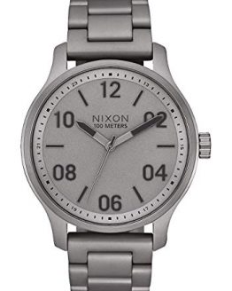 NIXON Patrol A1242 - Dark Steel - 100m Water Resistant Men's Analog Classic Watch (42mm Watch Face, 21mm-19mm Stainless Steel Band)