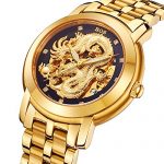 BOS Men's 'Dragon Collection' Luxury Carved Gold Watch