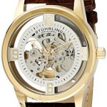Stuhrling Original Men's 877.04 Winchester Automatic Gold-Plated Watch with Croco-Embossed Band