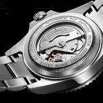 LOREO Mens GMT Silver Stainless Steel Sapphire Black And Red Rotating bezel Men's Automatic Watch