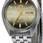 Orient #FAB0000DU Men's 3 Star Stainless Steel Brown Dial Day Date Automatic Watch