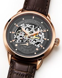 Stuhrling Original Men's 133.3345K54 Executive Automatic Self Wind Skeleton Leather Strap Watch