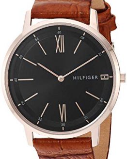 Tommy Hilfiger Men's Casual Stainless Steel Quartz Watch with Leather Strap