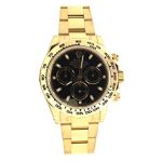 Rolex Cosmograph Daytona 40 Black Dial Gold Men's Watch