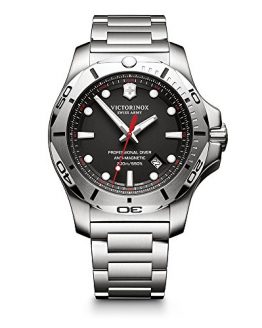 Victorinox Swiss Army Men's I.N.O.X. Swiss-Quartz Watch with Stainless-Steel Strap, Silver, 22 (Model: 241781)