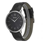 Hugo Boss Men's Essential 40mm Black Leather Band Steel Case Quartz Analog Watch