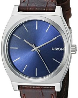 NIXON Time Teller A051 - Brown Gator - 106M Water Resistant Men's Analog Fashion Watch (37mm Watch Face, 19.5mm-18mm Stainless Steel Band)