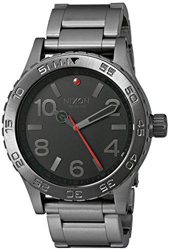Nixon Men's '46, All Gunmetal' Quartz Stainless Steel Watch, Color:Grey (Model: A916-632-00)